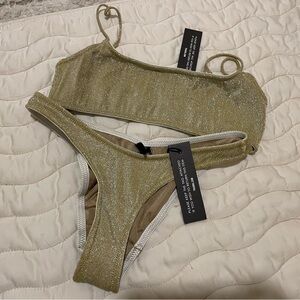 triangl swimwear Gold Sparkle Bikini Set